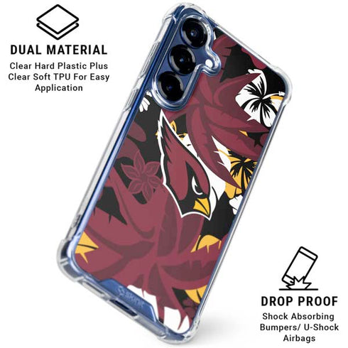 NFL Arizona Cardinals Tropical Print Galaxy S25 Clear Case